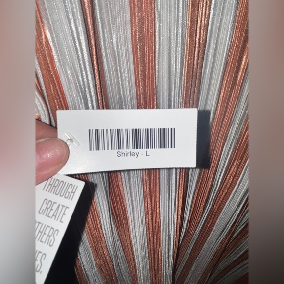 WOMENS COVER KIMONO DUSTER-LULAROE SHIRLEY-POLY-PEACH STRIPES-SIZE-LARGE NWT - Picture 5 of 14